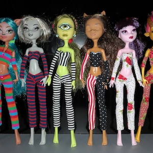 Monster High Puppe Standard HOSE Stretch Set viele Farben, Muster, Streifen, metallic
