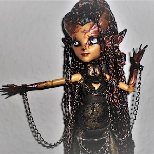 OOAK Monster High doll repaint elf / fairy / nymph / faun with wings, horns