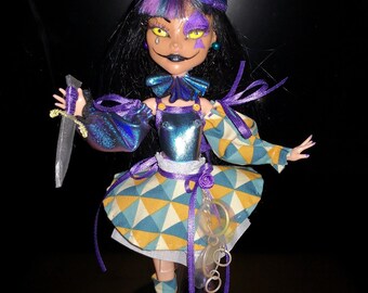 Monster High Dolls Horror HARLEQUIN Jester Joker Repainted OOAK - Etsy