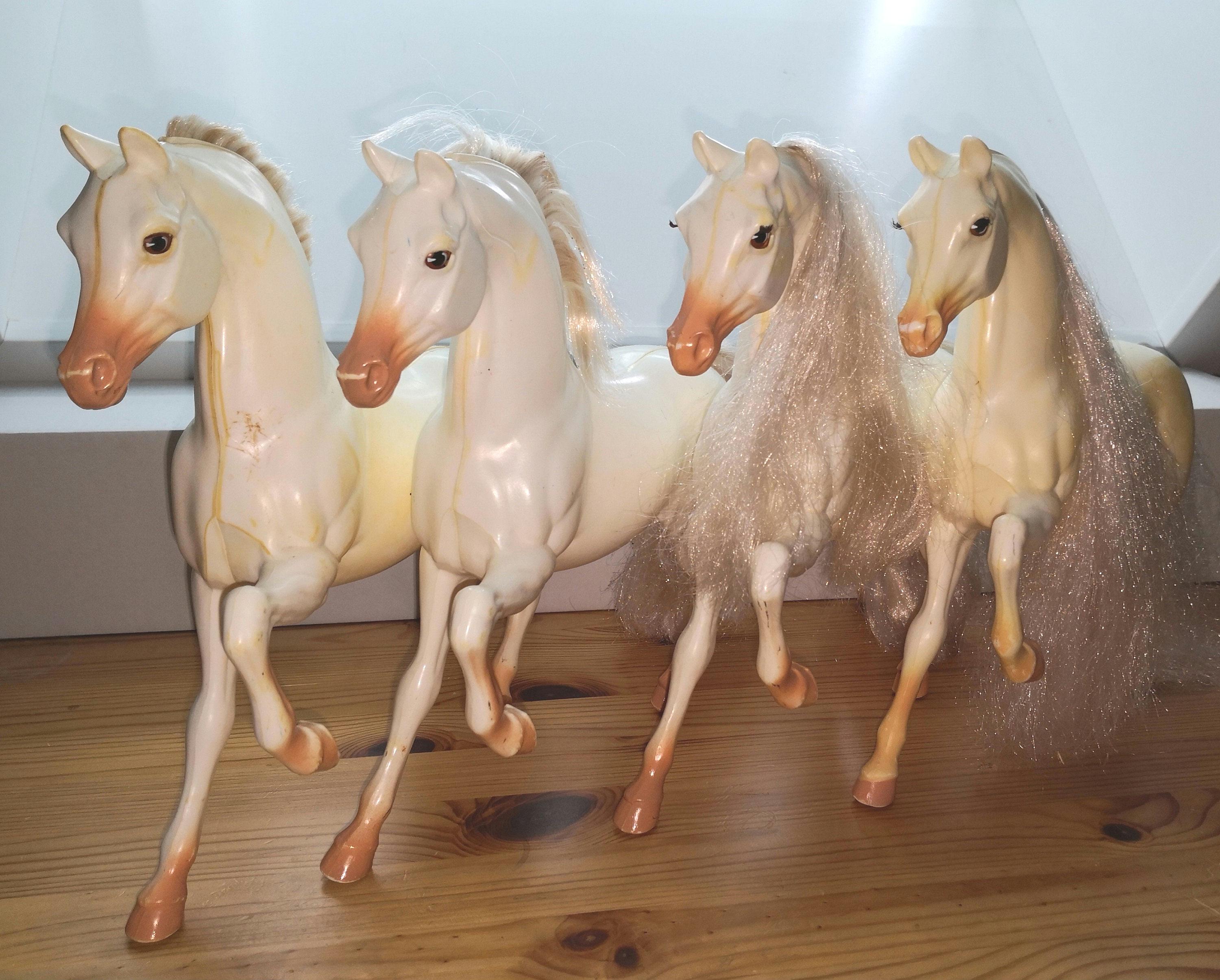 Cheval Barbie Mattel 2002 – Rose, Crinière Rose, Selle, Animal Rare, Poupée Collection