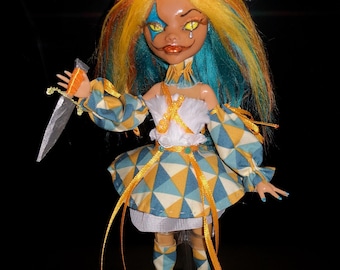 Monster High Dolls Horror HARLEQUIN Jester Joker Repainted OOAK - Etsy