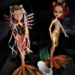 ooak Monster High dolls terror reef mermaids Frankie Lagoona Toralei Clawdeen Sirena