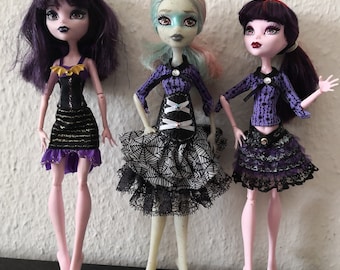 1/6 scale (12&quot;) OUTFITS clothes accessories for Monster High/Even After and similar dolls Gothic Lolita black purple pink