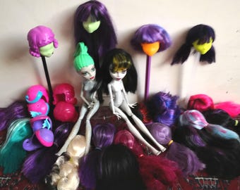 Create a monster high doll parts wigs 12&quot;