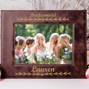 Bridal Party Picture Frame, Engraved Bridesmaid Picture Frame, Gift For Bridesmaids, 5x7 Picture Frame, 4x6 Frame, 8x10 Photo Frame, Wedding