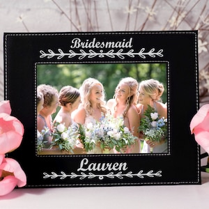 Bridal Party Picture Frame, Engraved Bridesmaid Picture Frame, Gift For Bridesmaids, 5x7 Picture Frame, 4x6 Frame, 8x10 Photo Frame, Wedding