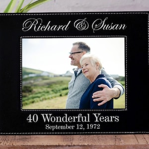 40th Anniversary Gift, 40 Year Anniversary, Personalized Photo Frame, Anniversary Gifts, Gift for Wife, Husband Gift, Wedding Anniversary