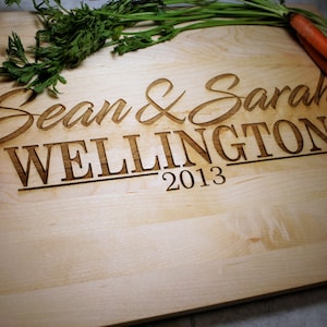 Personalized Engraved Cutting Board Fiance Gift Wedding Gift New Home Housewarming Laser Engraving Kitchen Gift Cooking Gift image 1