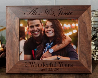 Love Picture Frame Personalized Gift for First Anniversary,Photo 5th Anniversary,Wooden Gift for 5th Anniversar,Anniversary Gift for Woman