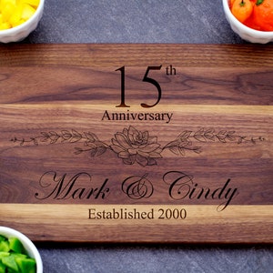 15th Anniversary Cutting Board, Anniversary Gift for Parents, Personalized Anniversary, Anniversary Gift for Her, Anniversary Gift for Him