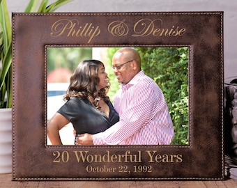 20th Anniversary Gift, 20 Year Anniversary, Personalized Photo Frame, Anniversary Gifts, Gift for Wife, Husband Gift, Wedding Anniversary