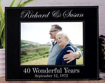 40th Anniversary Gift, 40 Year Anniversary, Personalized Photo Frame, Anniversary Gifts, Gift for Wife, Husband Gift, Wedding Anniversary
