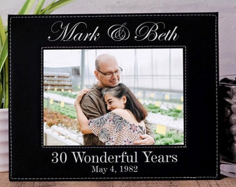 30th Anniversary Gift, 30 Year Anniversary, Personalized Photo Frame, Anniversary Gifts, Gift for Wife, Husband Gift, Wedding Anniversary