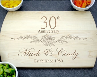 30th Anniversary Gift, Custom Cutting Board, Personalized Anniversary, Anniversary Gift for Her, Gift for Him, 30 Year Anniversary Gift