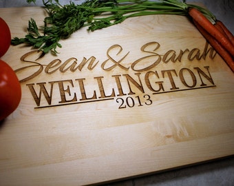 Personalized Engraved Cutting Board - Fiance Gift - Wedding Gift - New Home - Housewarming - Laser Engraving Kitchen Gift - Cooking Gift