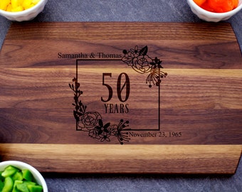 Anniversary Gift, Anniversary Gift for Parents, Personalized Cutting Board, Gift for Her, Gift for Him, Butcher Block, Charcuterie Board