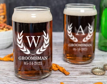 Groomsmen Glass Set of 4, Groomsmen Glasses, Groomsmen Proposal, Wedding Gift, Best Man Gift, Wedding Glasses, Wedding Party Gift, Beer Can