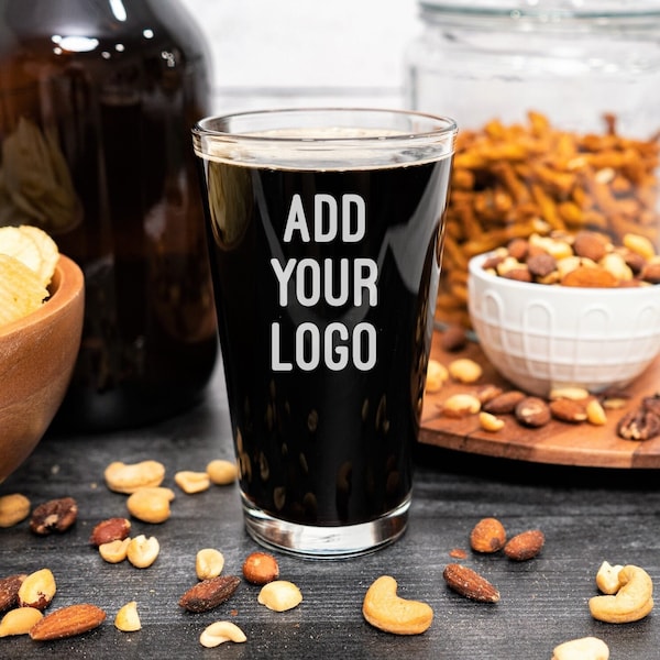 Bulk Branded Gifts, Logo Pint Glass, Promo Items, Corporate Gift, Business Guest Favors, Custom Pint Glass, Bulk Business Giveaway Items