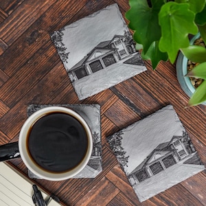 New Home Coasters, Housewarming Gift, Images Printed on Coaster, Realtor Closing Gift, Family Keepsake, Custom Coaster, Unique Gift
