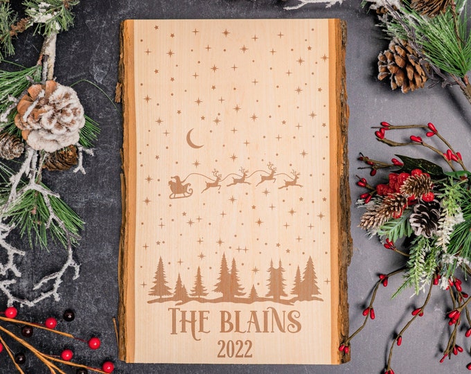 Happy Christmas With Our Family - Personalized Door Sign