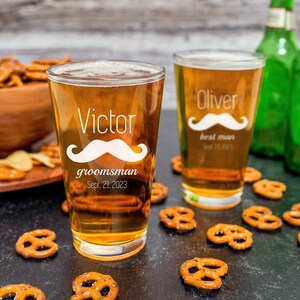 Personalized Beer Glasses Set of 2, Personalized Gift For Him, Engraved Beer Glass, Custom Beer Glass, Wedding Gift, Husband Gift, Boyfriend