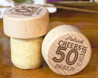 50th Birthday Favors, Favors for 50th Birthday, 50 Years Old, Birthday Favors for Adults, Favors for Guest, Wine Stopper, Custom Wine Cork