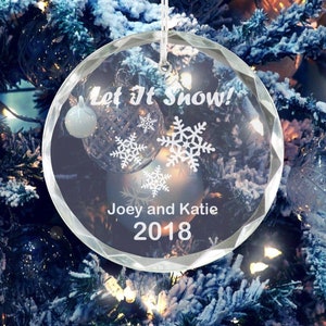 Custom Glass Christmas Ornament - Gift for Couple - Stocking Stuffer Idea - Christmas Tree Decor - Xmas Decoration - Personalized Gift Idea