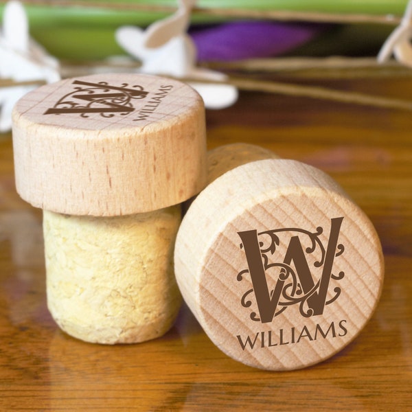 Personalized Wine Stopper, Custom Wine Stopper, Engraved Wood Wine Stopper, Monogramed Wedding Favor, Wine Cork, Thank You Gift for Guest