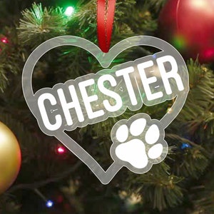 Pet Ornament, Puppy First Christmas, Personalized Cat Ornament, Custom Pet Name Christmas Tree Ornament, Pet Memorial Ornament, Kitty Cat