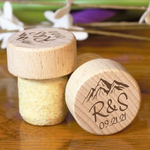 Wedding Favors, Wine Stopper, Mountain Wedding, Thank You Gifts, Wedding Favor for Guest, Party Favors, Anniversary Party Favors, Wine Cork