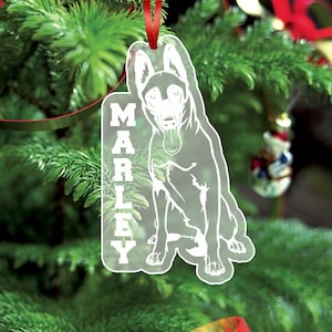Belgian Malinois Ornament, Belgian Malinois Christmas Tree Ornament, Custom Pet Ornament, Dog Ornament Personalized, Dog Name Ornament