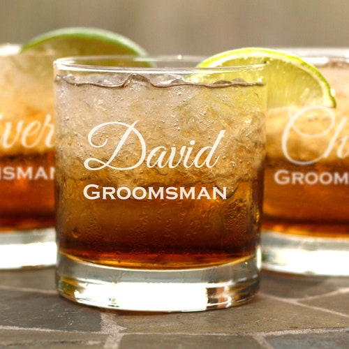 Personalized Whiskey Glass Set of 2 Engraved Wedding Glasses Etsy