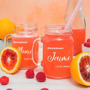 Personalized Mason Jars, Custom Rustic Glassware, Bridesmaid, Bridal Shower, Wedding Party Gift, Engraved Mason Jar Tumblers, Custom Glasses