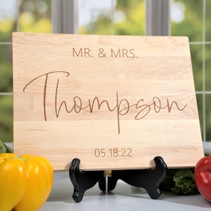 Custom Cutting Board, Personalized Cutting Board, Engraved Cutting Board, Engagement, Wedding Gift, Walnut, Maple, Cherry Wood, Anniversary
