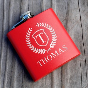 Groomsman Gift, Personalized Flask, Custom Engraved Flask, Hip Flask, Best Man Flask, Monogrammed Groomsman Name Flask, Flask for Men, Groom