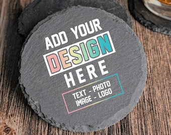 Bulk Branded Gifts, Logo Coaster, Promo Items, Corporate Gift, Business Guest Favors, Custom Slate Coaster, Bulk Business Giveaway Items