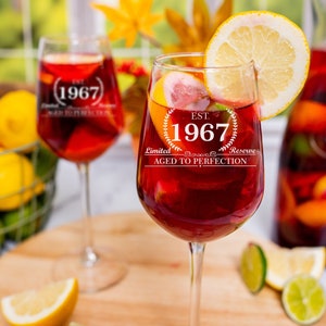 1967 Birthday Wine Glass, Birthday Gift, Established 1967, Personalized Wine Glass, Birthday Gift for Her, Birthday Gift for Girls, Est 1967