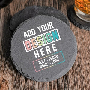 Bulk Branded Gifts, Logo Coaster, Promo Items, Corporate Gift, Business Guest Favors, Custom Slate Coaster, Bulk Business Giveaway Items