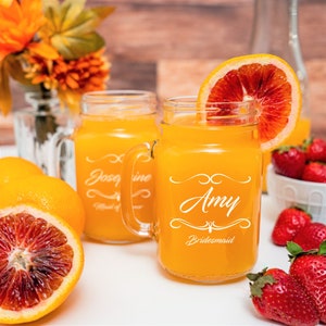 Custom Mason Jar Set of 8, Personalized Mason Jar, Personalized Mason Jar Mug, Etched Glass, Mason Jar, Etched Mason Jar, Mason Jar Tumbler