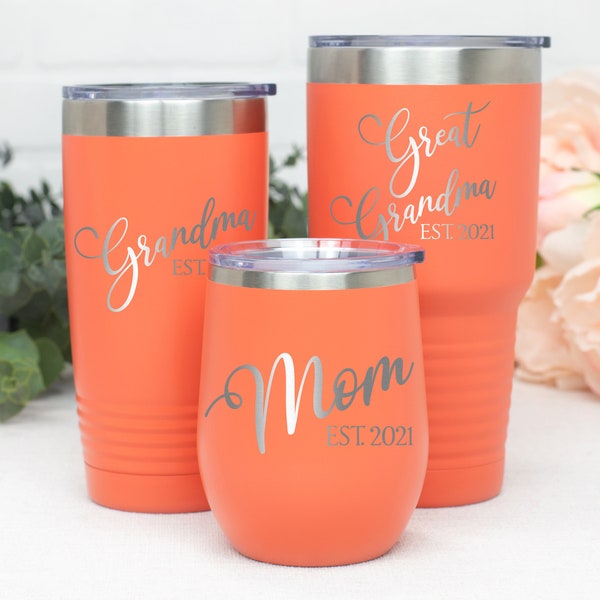 New Grandma, Great Grandma Gift, Grandparent Announcement, New Baby Announcement, Mom To Be, Grandma Tumbler, Grandmother Est, New Mom Gift