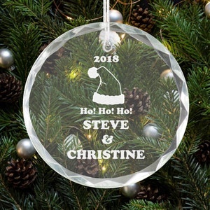 Custom Glass Christmas Ornament - Gift for Couple - Stocking Stuffer Idea - Christmas Tree Decor - Xmas Decoration - Personalized Gift Idea