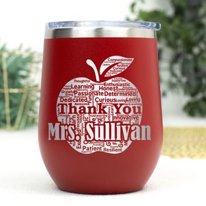 Teacher Wine Gift, Stemless Wine Tumbler, Gifts for Teachers, Personalized Tumbler, Best Teacher, Teacher Appreciation, Teacher Assistant