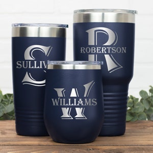 Custom Name Tumbler, Personalized Name Tumbler, Monogram Gift for Guys, Boyfriend Gift, Man Cave Gift, Gift for Your Boss, Coffee Tumbler