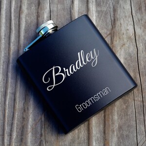 Groomsman Gift, Personalized Flask, Custom Engraved Flask, Hip Flask, Best Man Flask, Monogrammed Groomsman Name Flask, Flask for Men, Groom