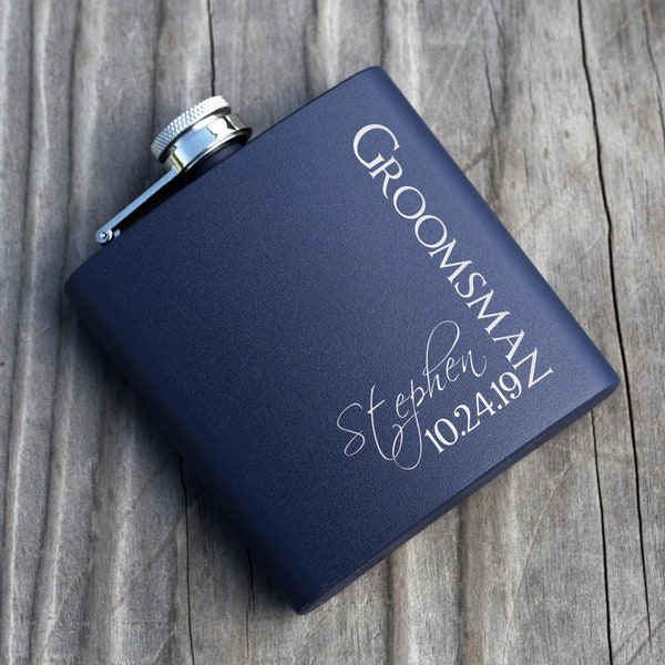 Custom Flask, Personalized Flask, Flask for Men, Engraved Flask, Stainless Steel Flask, Groomsman Gifts Flask, Wedding Flask, Bachelor Gift