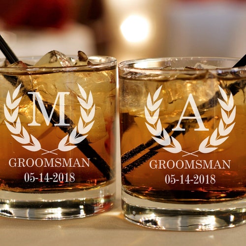 Personalized Whiskey Glasses for Groomsmen Proposal Gift Ideas Etsy