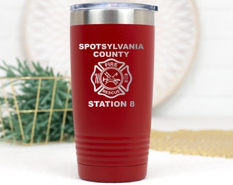 Maltese Cross Tumbler, EMT Gift, Firefighter Gift, Maltese Cross, Fire Fighter, Fire Department, Gift for Dad, Fireman, Volunteer Fire Man