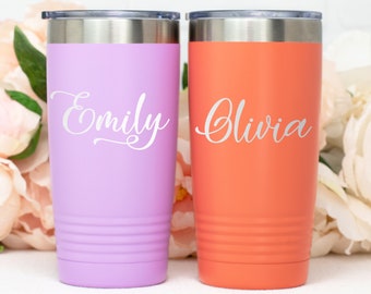 Personalized Travel Tumbler, Engraved Coffee Mug, Gift for Mom, Stainless Steel Tumbler, Christmas Gift For Friends, Monogram Gift for Her