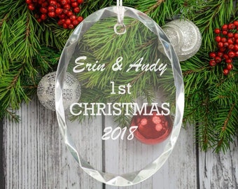 Personalized Crystal Christmas Tree Christmas Ornament Custom Gift