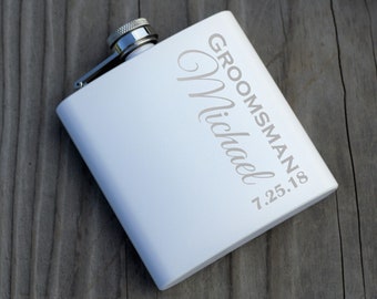 Flask, Groomsmen Flask, Flask for Men, Engraved Flask, Monogrammed Flask, Hip Flask, Flask For Groomsmen, Wedding Flask, Bridal Party Gift